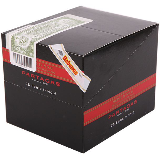 PARTAGAS SERIE D NO.6 25 Cigars (5 packs of 5 Cigars)